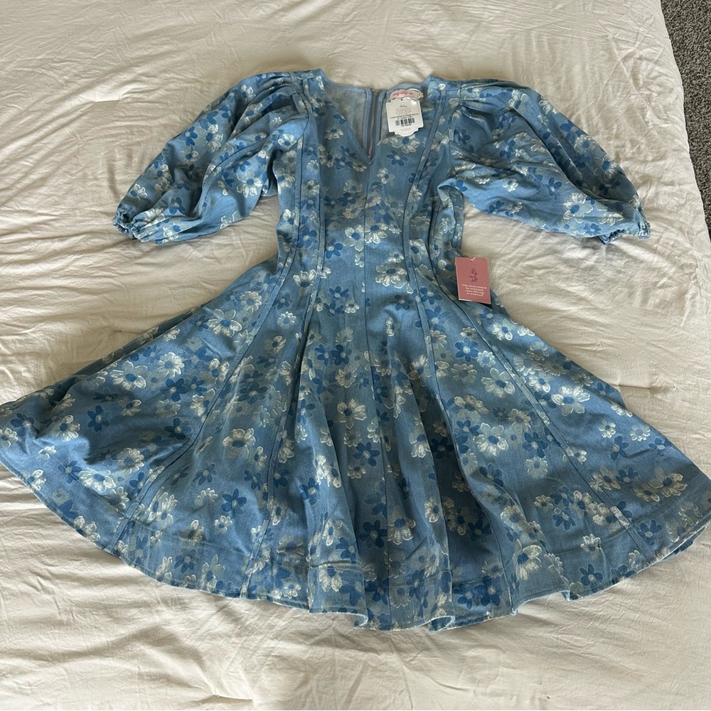 Ivy city co. Leah dress floral denim - Picture 2 of 7